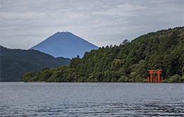 Paseo en barco por el lago Ashi con vistas al Monte Fuji.